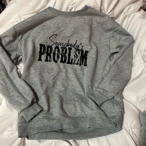 SHEIN Gray Women's Sweater with Graphic Print